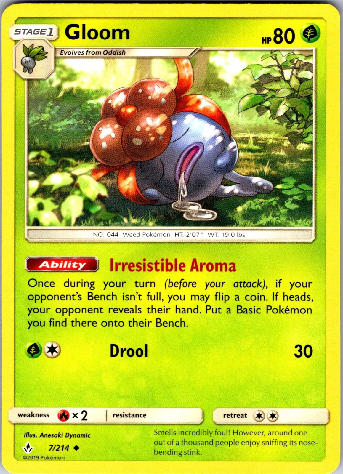 Gloom 7/214 Uncommon Unbroken Bonds Pokemon Near Mint