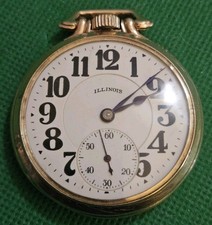 RELOJ BOLSILLO ILLINOIS BUNN SPECIAL 21J Tipo III 60 HORAS Estuche 107
