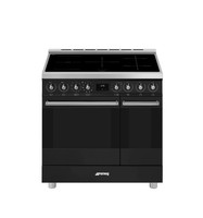Smeg Symphony 90cm Electric Induction Range Cooker - Black C92IPMB2