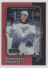 2017-18 O-Pee-Chee Platinum Retro Rainbow Red Tage Thompson #R-82 Auto 11jd