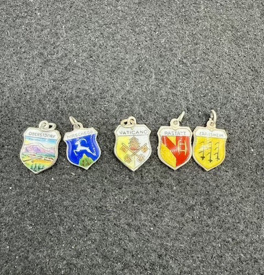 SILVER TRAVEL CHARMS 800 ENAMEL YOU CHOOSE CITY TOWN