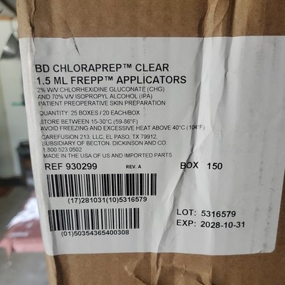 ChloraPrep  Frepp  Clear Skin Prep Solution Case - 500