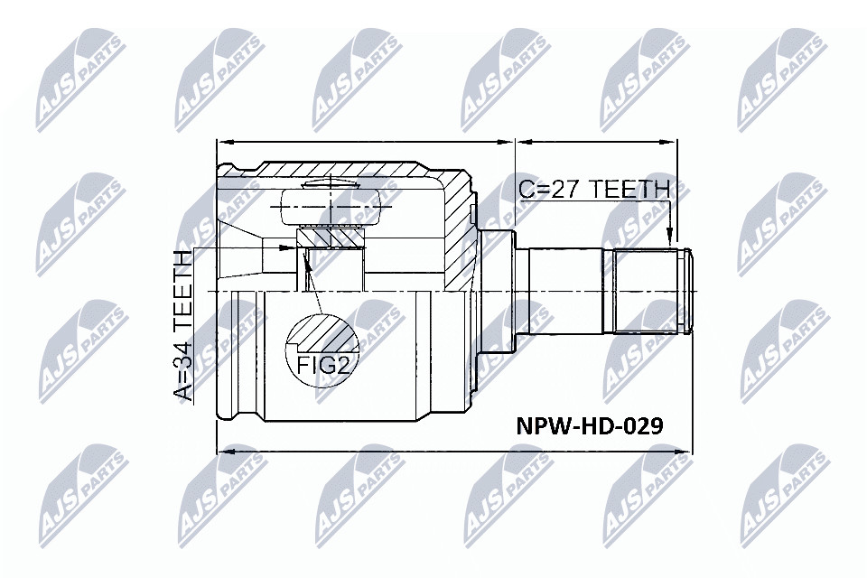 JOINT KIT DRIVE SHAFT NPW-HD-029 FOR ACURA HONDA ACCORD/VIII/Hatchback/Tourer - Image 12