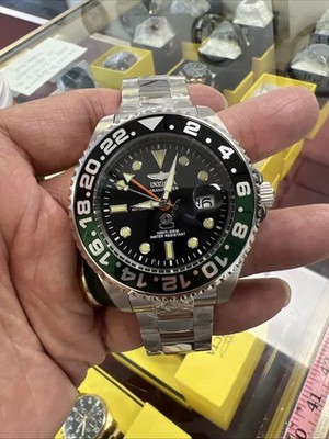 Invicta Pro Diver 47mm Batman Black Blue GMT NH34 Automatic Mens