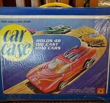 48 MIXED VINTAGE MATCHBOX DIECAST TOY CARS And CONST TOYS IN CARRY CASE