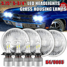 4pcs For 1964-1970 Chevy Chevelle 5.75 5-34 Inch Led Headlights Hilo Beam Drl