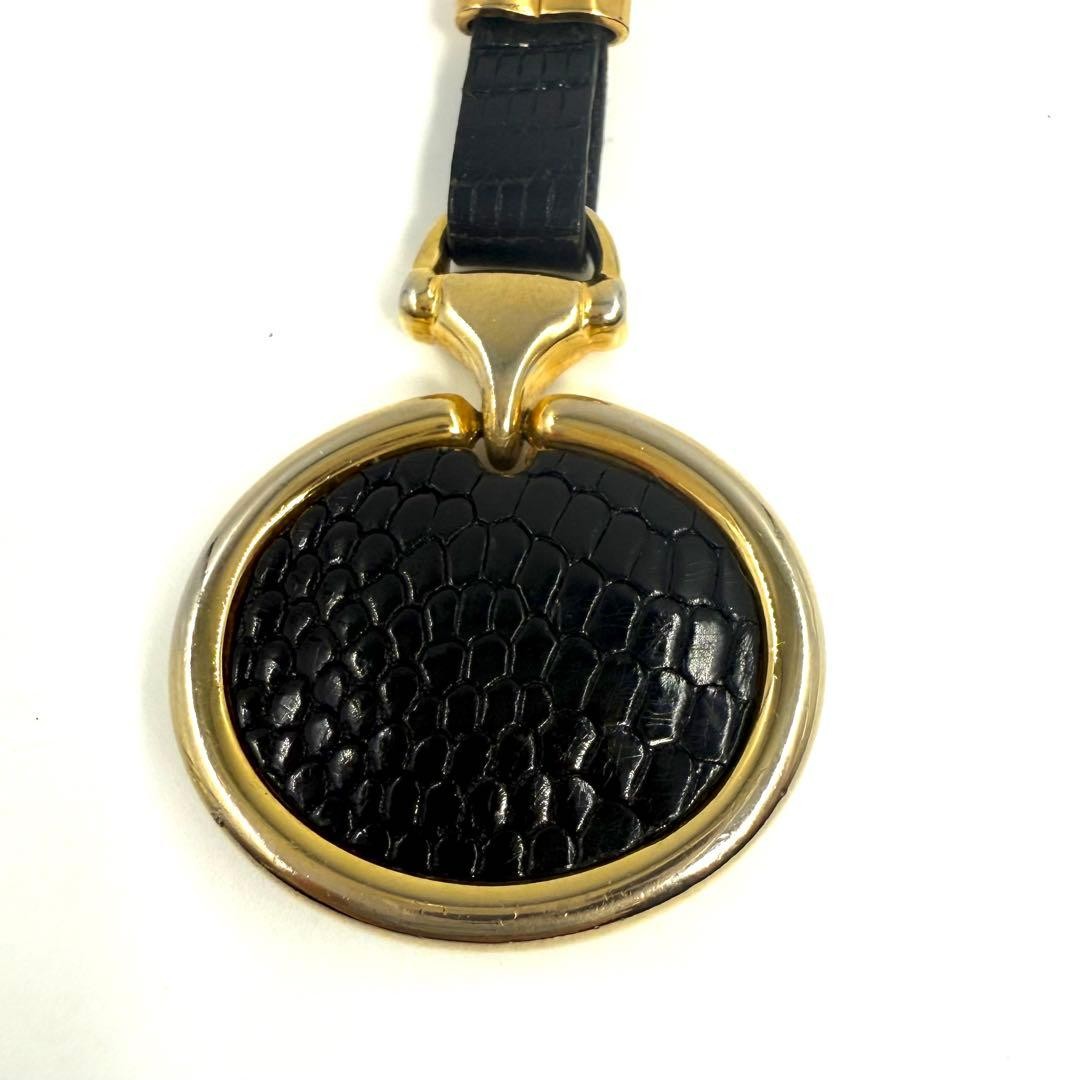 Gucci Interlocking Key Ring Key Chain Black And G… - image 3