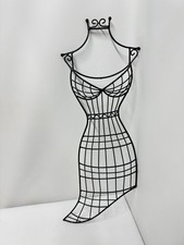 Black Metal Wire Dress Form Wall Hanging Jewelry Organizer Mannequin Display Art