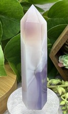 Crystal 65g Pink purple Jelly Agate Tower Obelisk Point Mineral