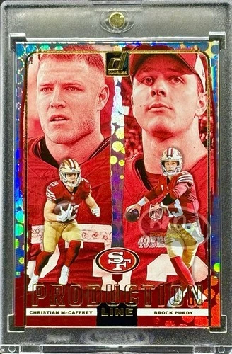 Brock Purdy Christian McCaffrey RARE DUAL REFRACTOR INVESTMENT CARD 49ERS MINT