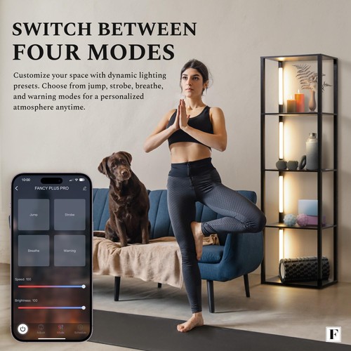 FENLO LED Floor Lamp with Shelves Fancy Pro, Dimmable Display Shelf Lamp with... - Picture 7 of 9
