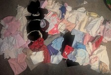 Vintage Doll Clothes  Accessories 58pc Huge Lot MIX SIZES,AGES, TYPES Vintage
