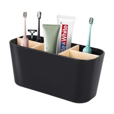 Toothbrush Holders for Bathrooms Bamboo Toothbrush and Toothpaste Holder Electri