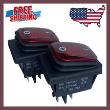 Pack of 2 30A Power Switch 125V/250V AC Boat Rocker Switch On/Off Switch 4Pins T