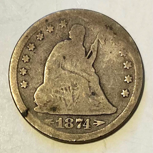 1874-P Seated Liberty Quarter — photo from another recent sale
