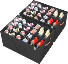 Shoe Organizer for Closet, 2 Pack Large Shoe Storage Box Fits up to 24-48 Pairs,