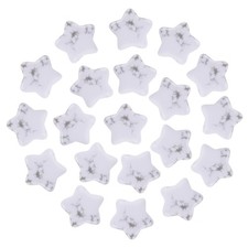 20Pcs 0.8Inch Natural Star Crystal Stone Polished Gemstone, White Howlite