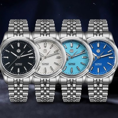 SAN MARTIN SN0144-CG7 Miyota 90S5 Automatic Enamel Dial 39mm 100M Men Gada Watch