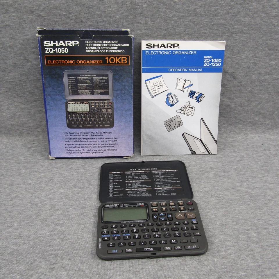 Electronic Organiser SHARP ZQ-1050 10KB With Manual Box Original DIXONS Receipt - Image 2 of 4