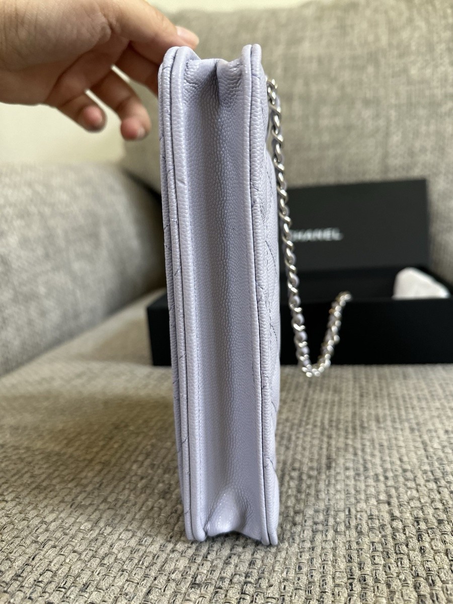 NEW w/ Receipt CHANEL 21K Light Purple SHW Caviar Wallet on Chain