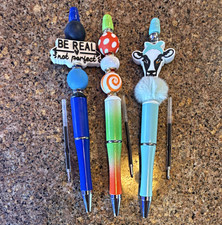 3-Pack Decorative Handmade Beaded Pens.
