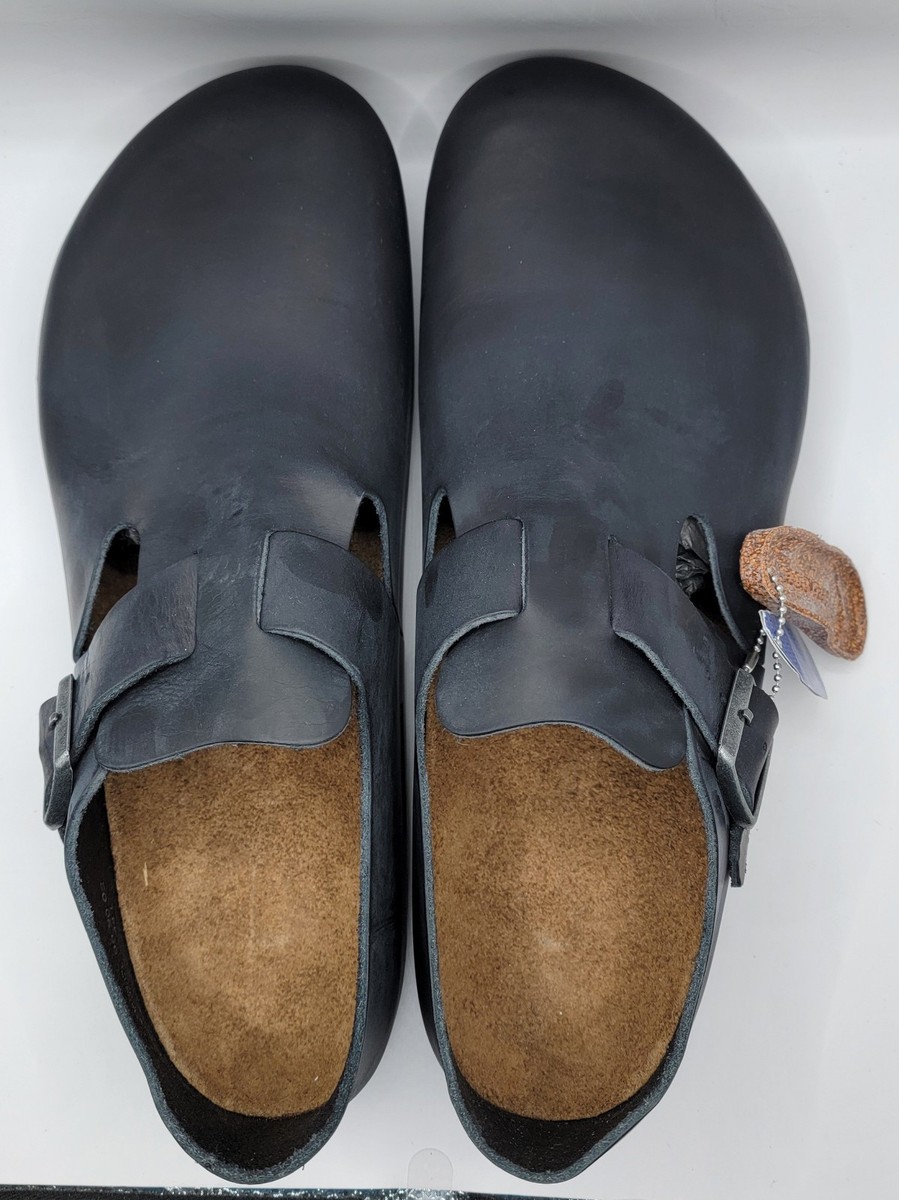 Birkenstock London Bs Waxy Leather Black Color Regular Wide