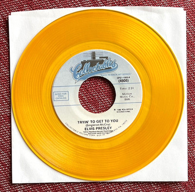 7'' Elvis Presley - Tryin  To Get To You - US Collectables Gold Vinyl
