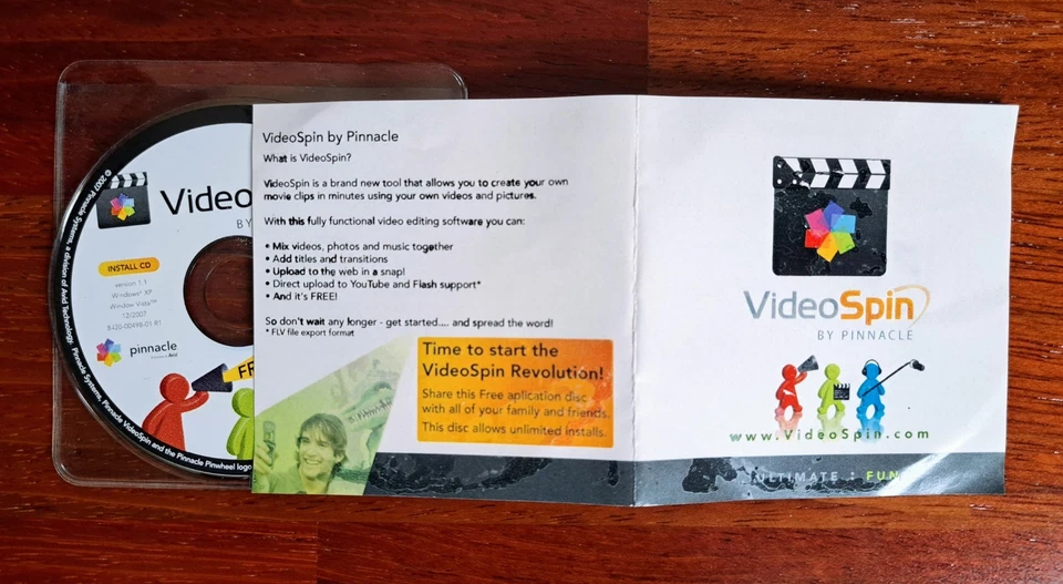 VideoSpin by Pinnacle, Video Editing Software, Version 1.1, 2007, 8 cm Mini CD - Image 3 of 4