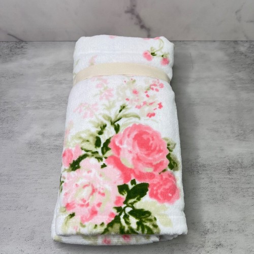 Laura Ashley Ashfield Pink Hand Towels Set of 2 Roses Floral Shabby Chic - NWT - Picture 2 of 3