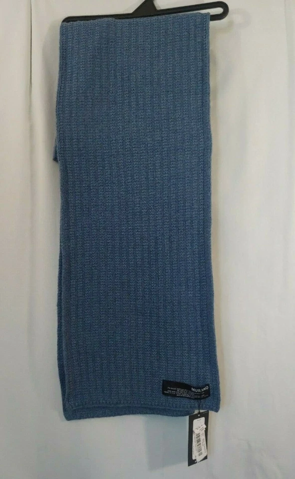 New Men's Murano Scarf Steel Blue Rib Knit One Size - Image 3 of 3