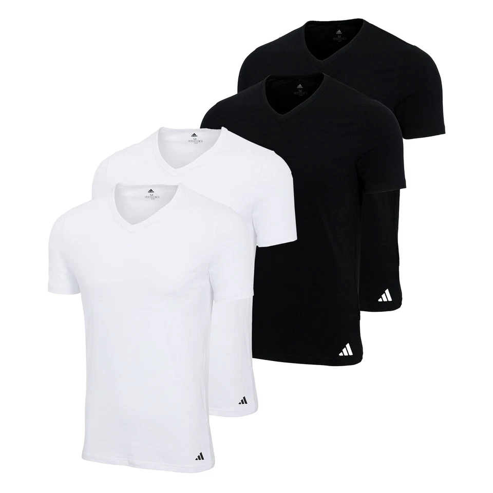 2er Pack Adidas Herren Shirt Unterziehshirt V-Neck T-Shirt Active Flex Cotton