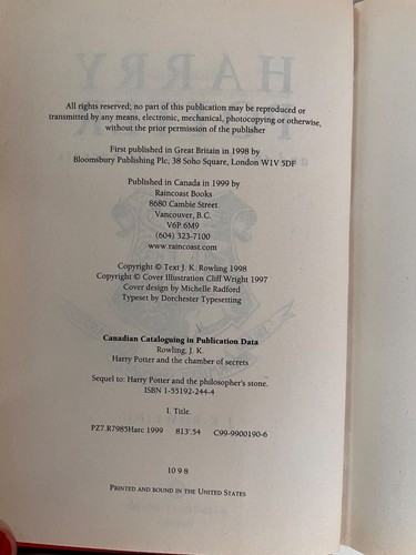 Harry Potter and the Chamber of Secrets || First Edition Print - Picture 2 of 5