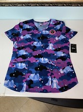 Disney Eeyore Scrub Top Women's Medium V-Neck Comfortable Medical Wear
