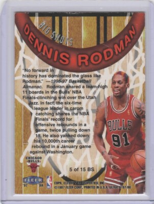 1997-98 Dennis Rodman Fleer Ultra Big Shots #5 Bulls Insert | eBay