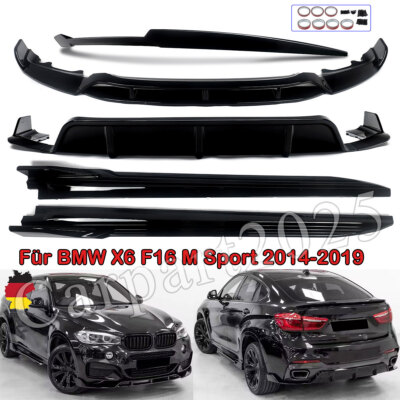 SCHWARZ für BMW X6 F16 M Paket Frontspoiler Heckdiffusor Spoiler Aero BODY KITS