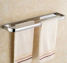 Chrome Brass Wall Mounted Bathroom Double Towel Bar Rail Towel Holders 2ba832