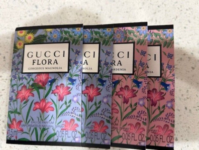 4 x GUCCI FLORA  GORGEOUS 2 GARDENIA & 2 Magnolia 0.05 FL.OZ / 1.5 ML