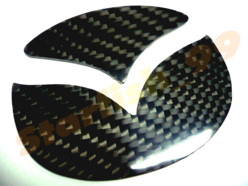 REAL CARBON FIBER HORN EMBLEM INSERT FOR 14-16 MAZDA CX5 SKYACTIV MAZDASPEED JDM - Foto 2 di 4
