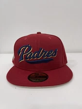 San Diego Padres New Era MLB Petco Park Patch Script Fitted Cap Hat 7 3/8