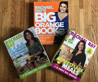 NEW! 3 Rachael Ray Books 2 4 6 8 Great Meals, Big Orange Book Express Lane Meals
