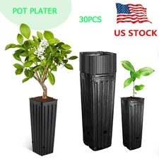 30 pcs Tall Tree Pots Planter Plastic Deep Plant Nursery Seedling Flower Pots US