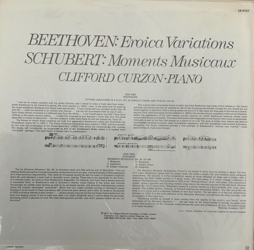 BEETHOVEN-SCHUBERT-CLIFFORD CURZON-ORIGINAL LONDON ffrr CS-6727 STEREO VINYL - Picture 2 of 2