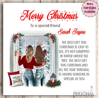 Best Friend Christmas Card Personalised Special Friends Bestie BFF Xmas Cards