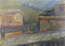 Diego COSTA (Rovereto 1897-1978) Paesaggio degli ABRUZZI cm 11x15 anno 1970