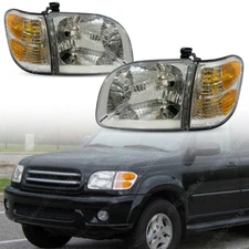 4PCs Headlights Head Corner Lights Signal Lamps Kit For 2001-2004 Toyota Sequoia