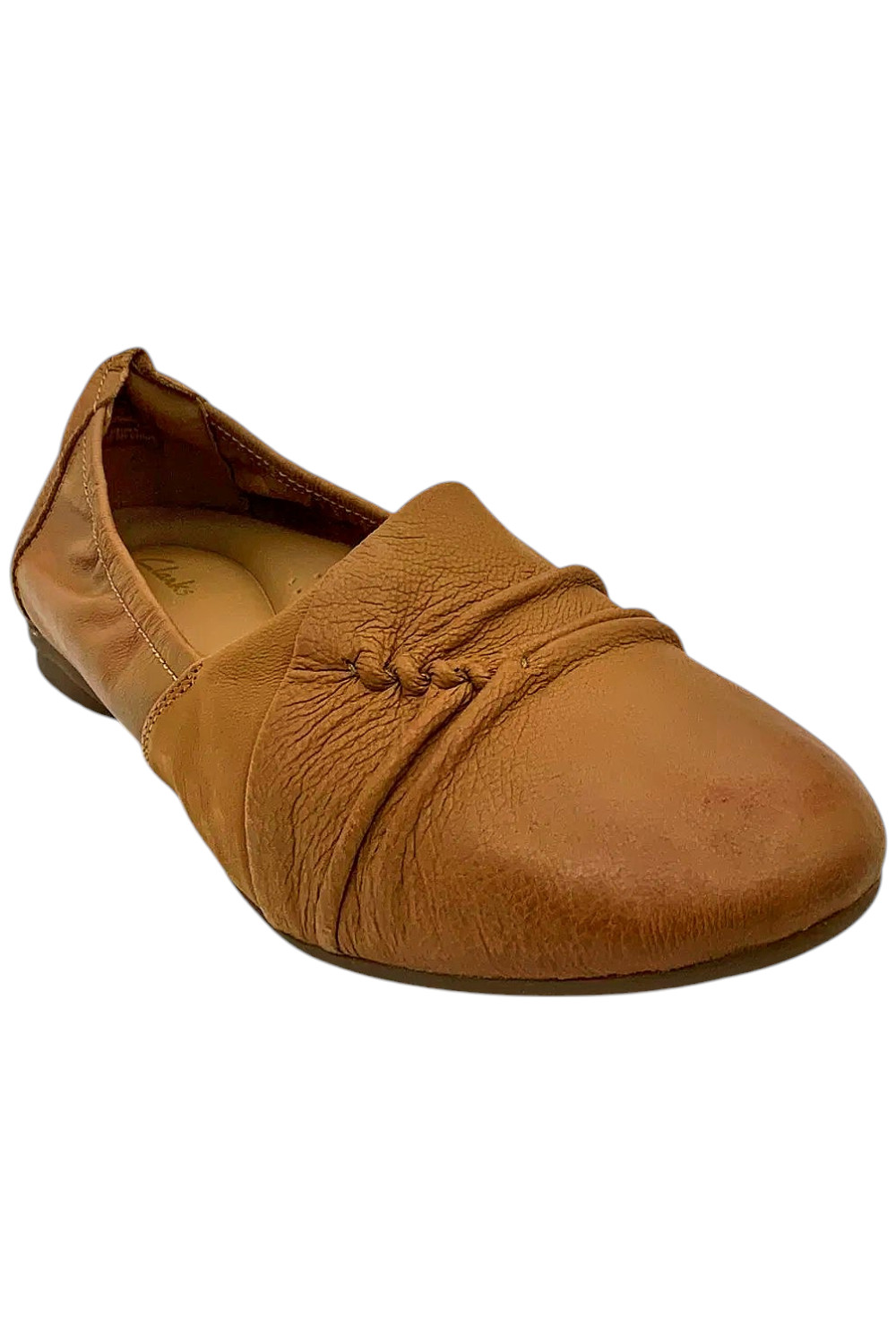 Clarks Womens Leather Flats Rena Way Tan 9490₽