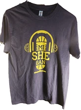 Gildan Brand Multi-sport "MI~SHE~GAN" Women's Empowerment Blue T-Shirt. Size S