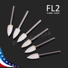 12 Pcs Dental White Polishing Stones Flame Cone Shape FG Burs Arkansas Stone USA