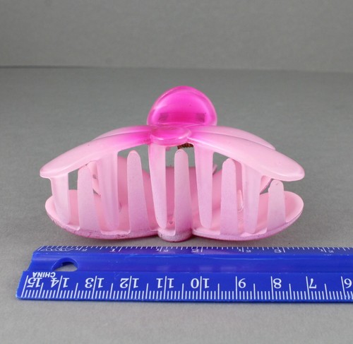 Pink hair clip flower barrette jaw claw clamp clip floral 3.25" long ombre - 第 4/11 張圖片