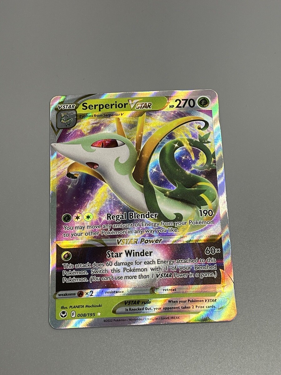 Serperior VStar Pokemon Silver Tempest Full Art Ultra Rare Holo 008/195
